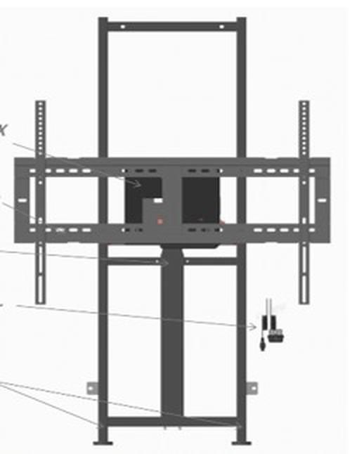 Staffa da muro motorizzata vb-stnd-104 800x600 75kg 6500 high