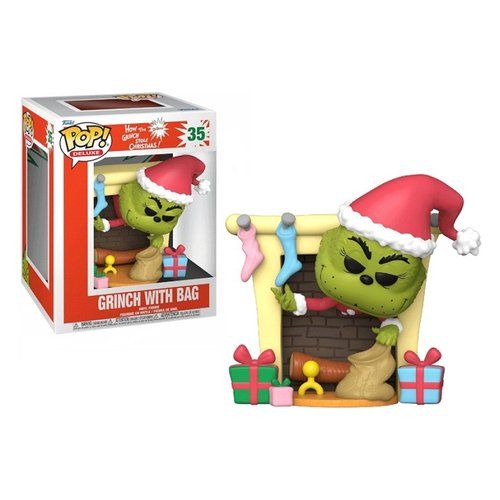 Personaggio collezione funko 80972 pop deluxe grinch with bag 35