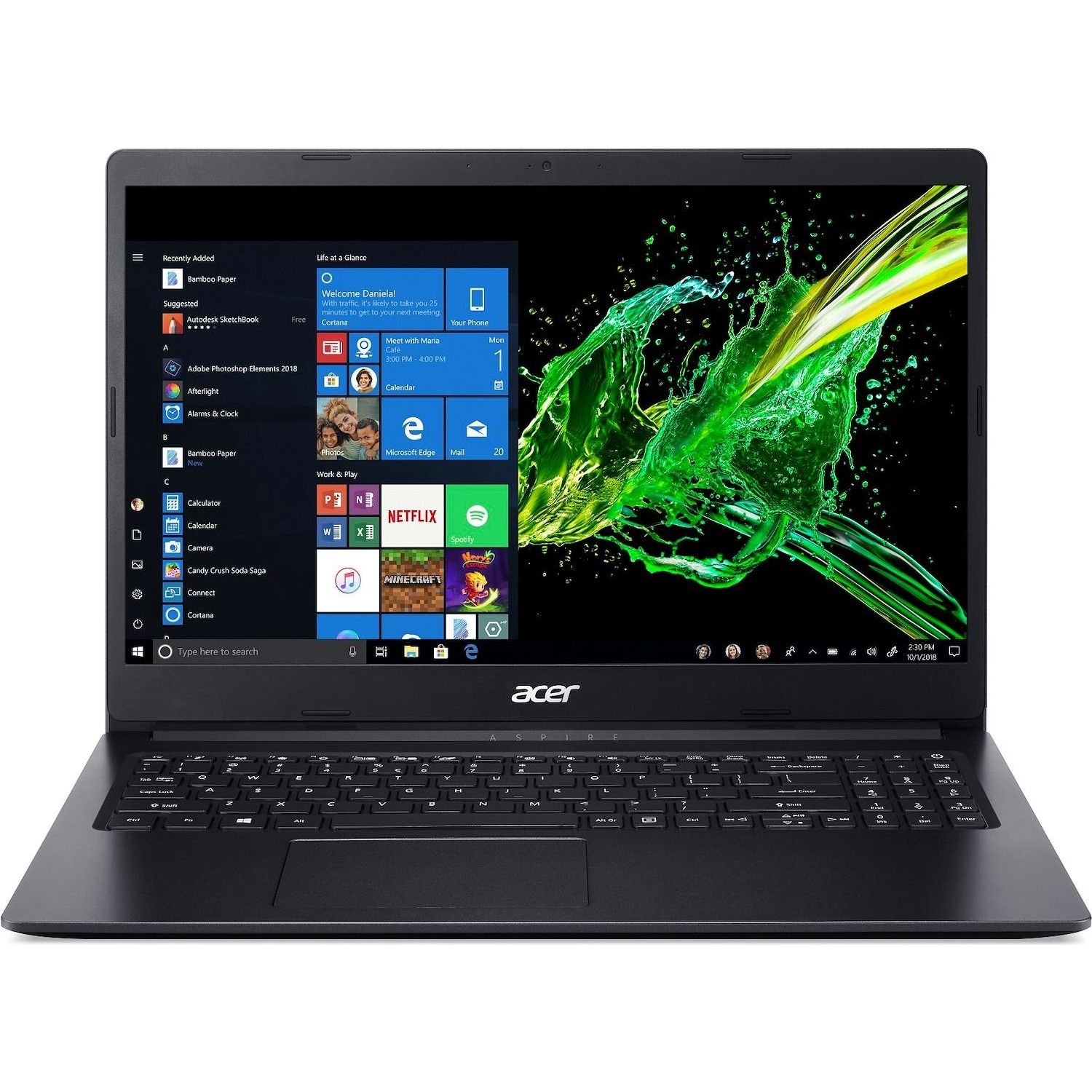 Image of Acer Aspire 3 A315-34-P4AD Computer portatile Notebook Nero 39,6 cm (15.6) 1920 x 1080 Pixel Intel® Pentium® Silver 8 GB DDR4-SDRAM 256 GB SSD Wi-Fi 5 (802.11ac) Windows 10 Home
