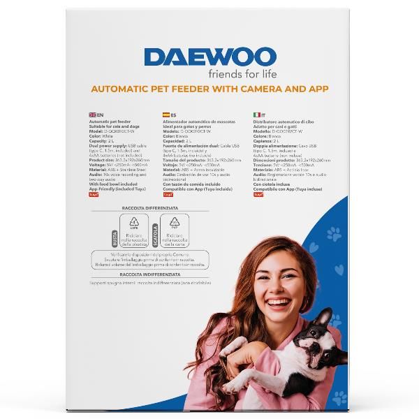 Smart pet feeder+camera+app (2l) - D-QQ0392CT -W