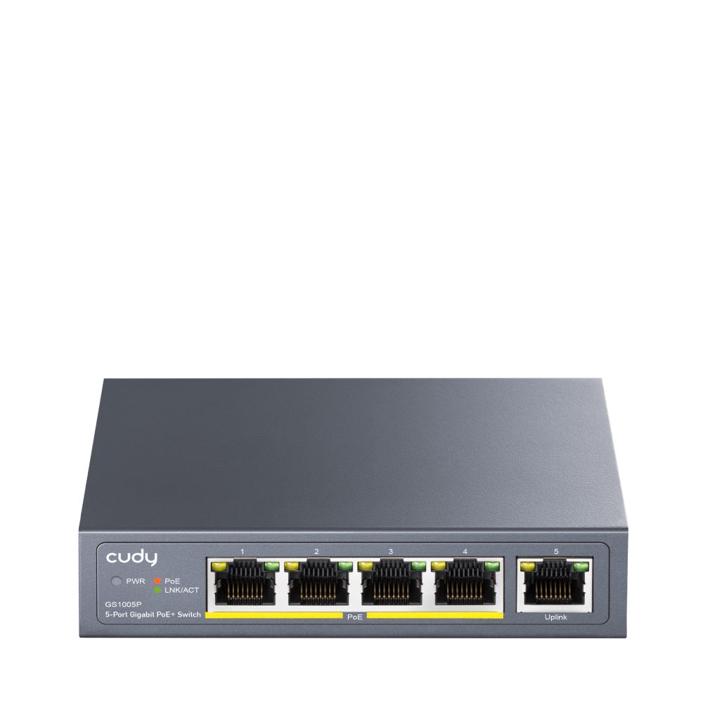 Switch 5p gigabit di cui 4p poe 60w poe power supply vlan/exten dip - GS1005P