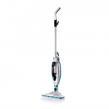 Ariete 4175 steam mop foldable 10 in 1, scopa a vapore pieghevole, 1500 watt, 10 funzioni in 1, kit accessori, capacità 350 cc, bianco/azzurro - 00P41