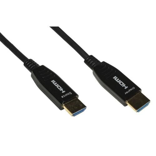 Cavo link hdmi 2.0 to hdmi, m/m, 50mt, aoc fibra ottica ibrido, hdcp, arc, edid 4k - 60hz, 4:4:4, nero, lkchd50f