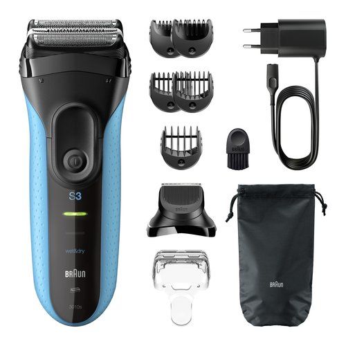 Rasoio barba braun 3010bt series 3+ blue e black