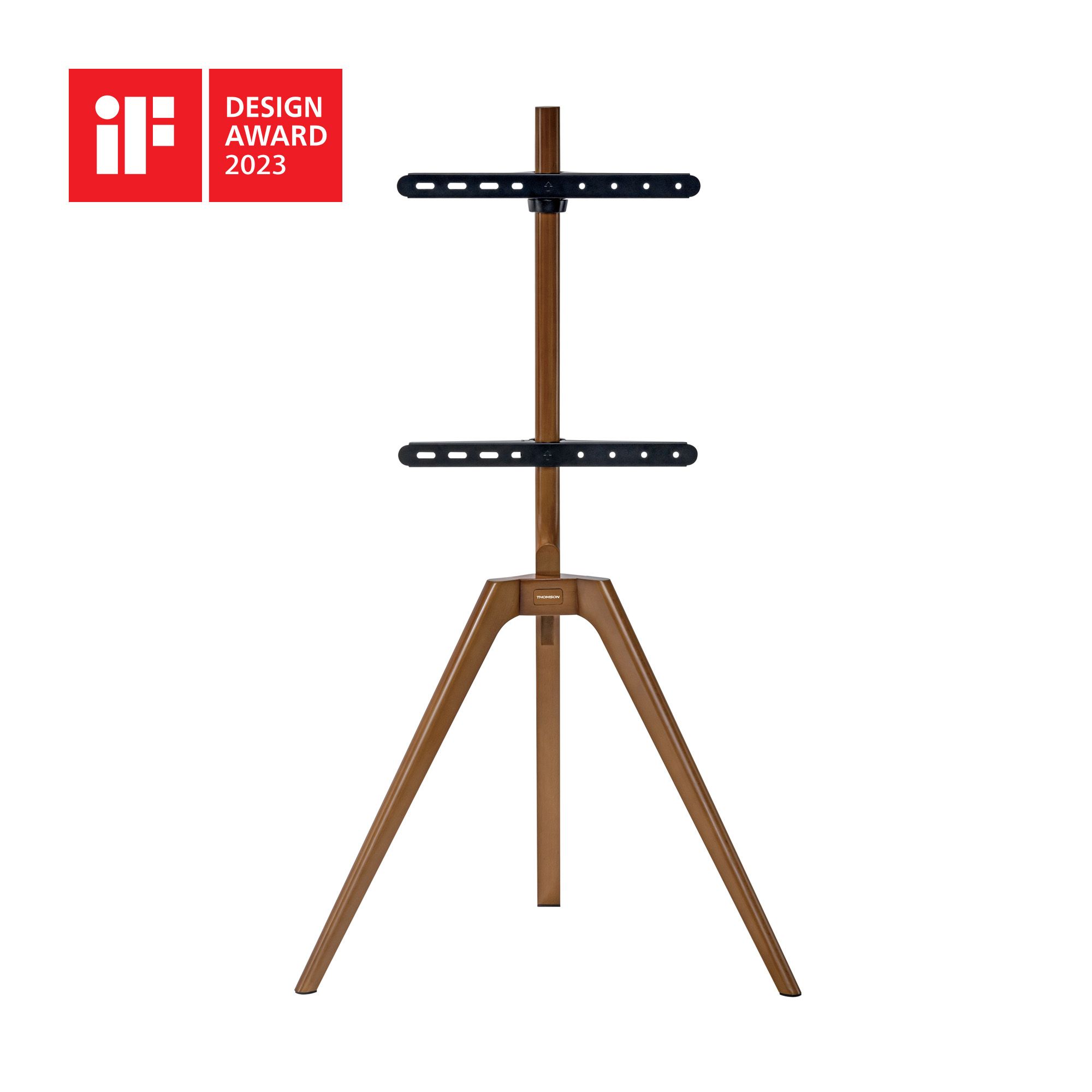 Staffa pavimento per tv 45-65 load 40kg 400x400 legno design - S603